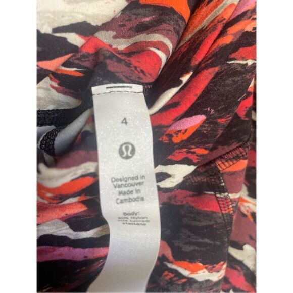 Lululemon High Rise Align Tiger Tide Leggings Red/ Orange/Multi/Stripe Size 4 - Picture 6 of 10
